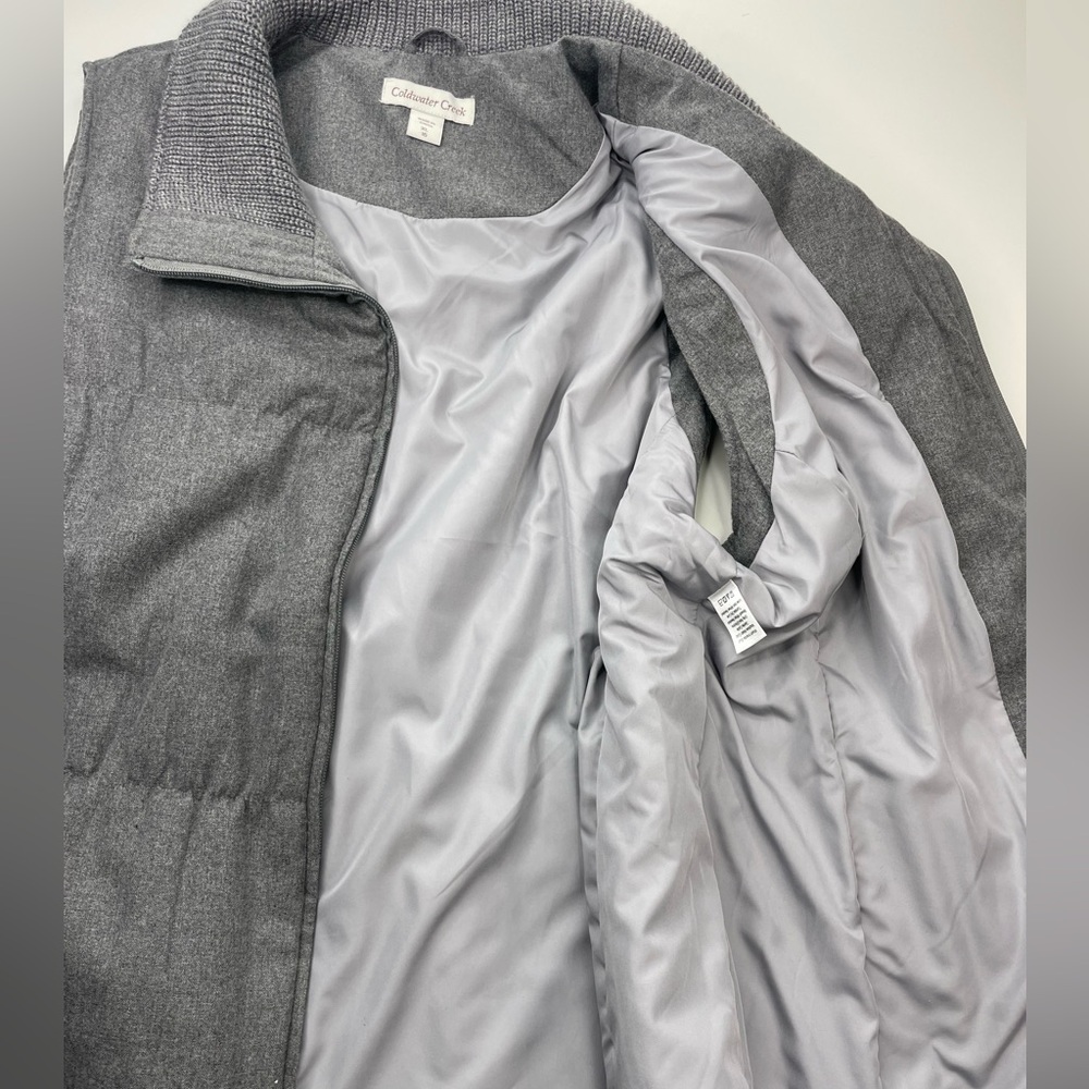 Coldwater Creek Mens Charcoal Gray Knit Collar Puffer Vest XL - Picture 9 of 12